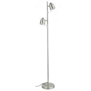 Lara Metal Floor Lamp, Satin Nickel by Eglo, a Floor Lamps for sale on Style Sourcebook