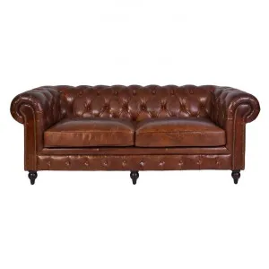 Barmston Aged Leather Chesterfield Sofa, 3.5 Seater by Affinity Furniture, a Sofas for sale on Style Sourcebook