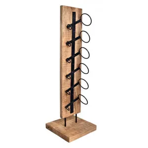 Orbec Reclaimed Timber & Iron Bottle Stand, Natural / Black by Affinity Furniture, a Wine Racks for sale on Style Sourcebook