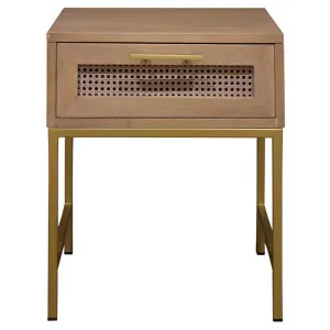 Mandeville Mindi Wood & Rattan Nightstand by Millesime, a Bedside Tables for sale on Style Sourcebook