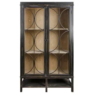 Maverick Birch Timber 2 Door Display Cabinet, Distressed Black by Florabelle, a Cabinets, Chests for sale on Style Sourcebook