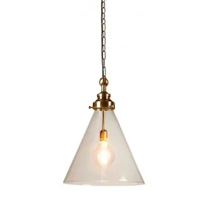 Gadsden Glass Pendant Light, Medium, Antique Brass by Emac & Lawton, a Pendant Lighting for sale on Style Sourcebook