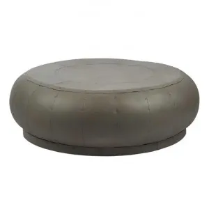Omega Riveted Iron Round Coffee Table, 108cm, Antique Zinc by Zaffero, a Coffee Table for sale on Style Sourcebook