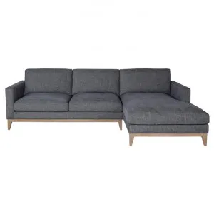 Princeton Fabric Corner Sofa, 2 Seater with RHF Chaise, Dary Grey by Dodicci, a Sofas for sale on Style Sourcebook
