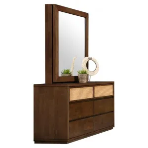 Allister Rattan & Wood 6 Drawer Dresser with Mirror by Dodicci, a Dressers & Chests of Drawers for sale on Style Sourcebook
