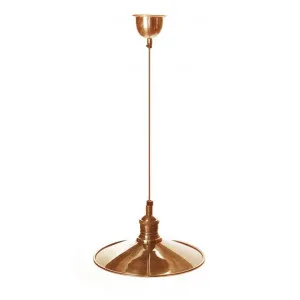 New York Metal Dish Pendant Light, Large, Antique Brass by Emac & Lawton, a Pendant Lighting for sale on Style Sourcebook