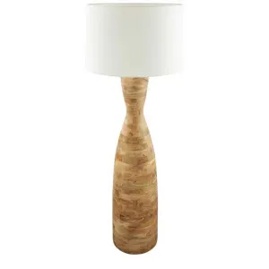 Esraj Mango Wood Base Floor Lamp by Zaffero, a Floor Lamps for sale on Style Sourcebook