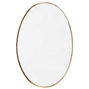 Davey Gold Oval Wall Mirror 90cm x 61cm by Luxe Mirrors, a Mirrors for sale on Style Sourcebook