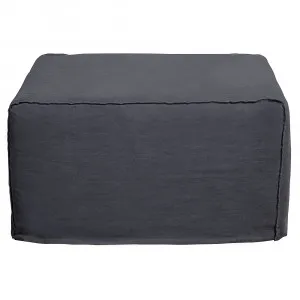 Como Linen Square Ottoman Cover Charcoal - 100cm x 100cm by James Lane, a Ottomans for sale on Style Sourcebook