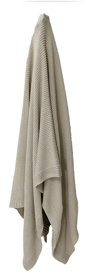 Cotswold Knitted Throw Pebble - 170cm x 130cm by James Lane, a Throws for sale on Style Sourcebook