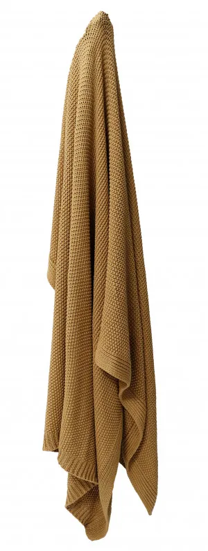 Cotswold Knitted Throw Saffron - 170cm x 130cm by James Lane, a Throws for sale on Style Sourcebook