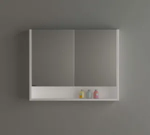 Stora 900mm Mirrored Shaving Cabinet with Undershelf - White by Cob & Pen, a Shaving Cabinets for sale on Style Sourcebook