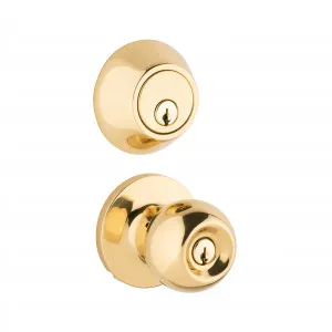 Lane Bala Security Knob Set Round Rosette Polished Brass by Lane, a Door Knobs & Handles for sale on Style Sourcebook
