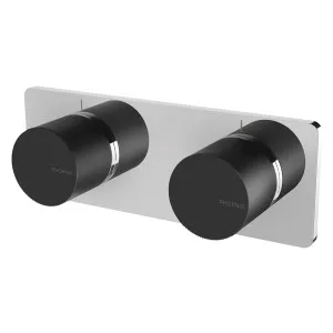 Phoenix Toi Twin Shower/Wall Mixer-Chrome/Matte Black by PHOENIX, a Bathroom Taps & Mixers for sale on Style Sourcebook