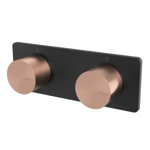 Phoenix Toi Twin Shower/Wall Mixer-Matte Black/Brushed Rose Gold by PHOENIX, a Bathroom Taps & Mixers for sale on Style Sourcebook