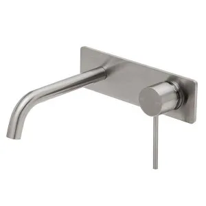 Phoenix Vivid Slimline Wall Basin Set 180mm Curved-Brushed Nickel by PHOENIX, a Bathroom Taps & Mixers for sale on Style Sourcebook