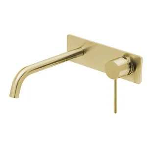 Phoenix Vivid Slimline Wall Basin/Bath Set 230mm Curved-Brushed Gold by PHOENIX, a Bathroom Taps & Mixers for sale on Style Sourcebook
