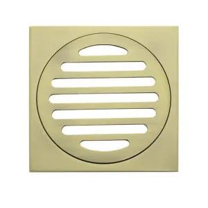 Meir Square Floor Grate Shower Drain 100mm Outlet - Gold by Meir, a Traps & Wastes for sale on Style Sourcebook