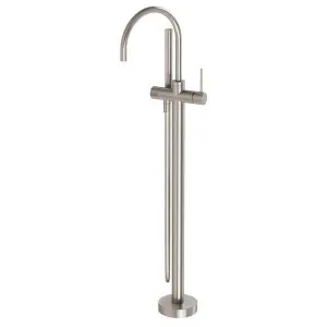 Phoenix Vivid Slimline Floor Mounted Bath Mixer with Hand Shower - Brushed Nickel by PHOENIX, a Bathroom Taps & Mixers for sale on Style Sourcebook