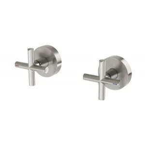 Phoenix Vivid Slimline Plus Wall Top Assemblies 15mm Extended Spindles - Brushed Nickel by PHOENIX, a Bathroom Taps & Mixers for sale on Style Sourcebook