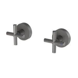 Phoenix Vivid Slimline Plus Wall Top Assemblies 15mm Extended Spindles - Gun Metal by PHOENIX, a Bathroom Taps & Mixers for sale on Style Sourcebook