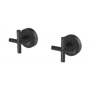 Phoenix Vivid Slimline Plus Wall Top Assemblies 15mm Extended Spindles - Matte Black by PHOENIX, a Bathroom Taps & Mixers for sale on Style Sourcebook