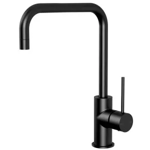 Phoenix Vivid Slimline Side Lever Sink Mixer 220mm Squareline-Matte Black by PHOENIX, a Kitchen Taps & Mixers for sale on Style Sourcebook