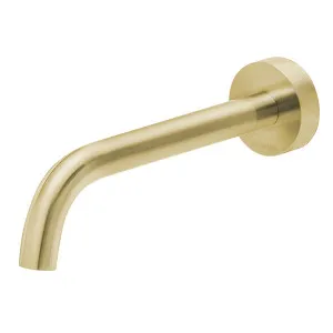 Phoenix Vivid Slimline Wall Basin Outlet 180mm Curved-Brushed Gold by PHOENIX, a Bathroom Taps & Mixers for sale on Style Sourcebook