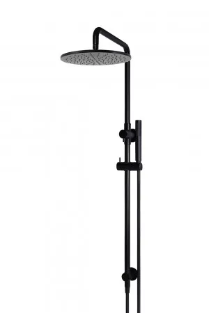 Meir | MATTE BLACK ROUND COMBINATION SHOWER RAIL, 300MM ROSE, SINGLE FUNCTION HAND SHOWER by Meir, a Shower Heads & Mixers for sale on Style Sourcebook