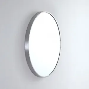 Modern Round Coloured Frame Bathroom Mirror - 7 colour options - 61cm Britis Nickel by Luxe Mirrors, a Vanity Mirrors for sale on Style Sourcebook