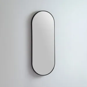 Modern Oblong Coloured Frame Bathroom Mirror - 5 colour options - 46cm x 121cm Matt Black by Luxe Mirrors, a Vanity Mirrors for sale on Style Sourcebook