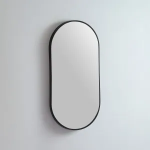 Modern Oblong Coloured Frame Bathroom Mirror - 5 colour options - 46cm x 91cm Matt Black by Luxe Mirrors, a Vanity Mirrors for sale on Style Sourcebook