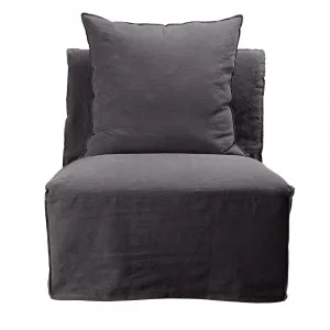 Como Linen Armless Slipper Chair Cover Charcoal - 1 Seater by James Lane, a Chairs for sale on Style Sourcebook