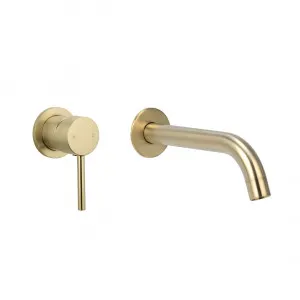 Elysian Minimal Mixer & Spout Set - Brushed Brass by ABI Interiors Pty Ltd, a Bathroom Taps & Mixers for sale on Style Sourcebook