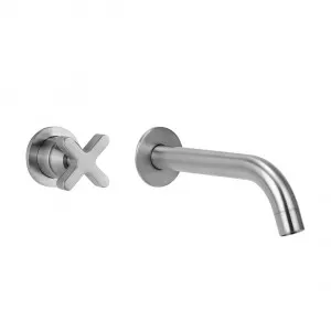 Cross Progressive Mixer & Spout Set - Brushed Nickel by ABI Interiors Pty Ltd, a Bathroom Taps & Mixers for sale on Style Sourcebook