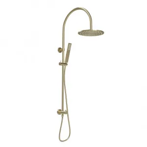 Elysian Gooseneck Shower Rail Set - Brushed Brass by ABI Interiors Pty Ltd, a Showers for sale on Style Sourcebook
