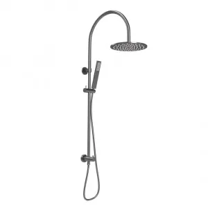 Elysian Gooseneck Shower Rail Set - Brushed Gunmetal by ABI Interiors Pty Ltd, a Showers for sale on Style Sourcebook