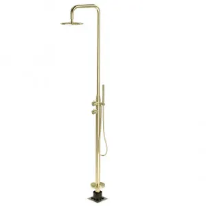 Sola Outdoor Shower Set - Brushed Brass by ABI Interiors Pty Ltd, a Outdoor Showers for sale on Style Sourcebook