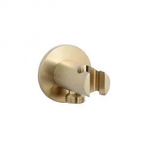 Sola Hand Shower Holder & BP - Brushed Brass by ABI Interiors Pty Ltd, a Outdoor Showers for sale on Style Sourcebook