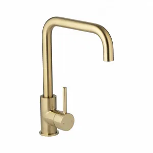 Eden Square Kitchen Mixer - Brushed Brass by ABI Interiors Pty Ltd, a Kitchen Taps & Mixers for sale on Style Sourcebook