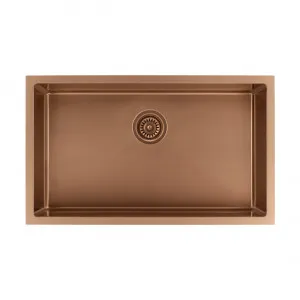 Vari - Single Sink 750mm - Brushed Copper w Rack by ABI Interiors Pty Ltd, a Kitchen Sinks for sale on Style Sourcebook
