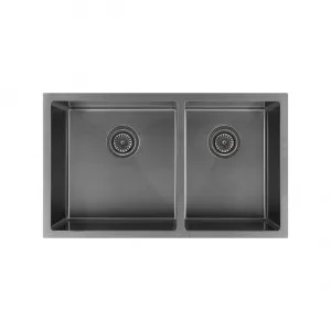 Vita Double Kitchen Sink 760mm - Brushed Gunmetal by ABI Interiors Pty Ltd, a Kitchen Sinks for sale on Style Sourcebook