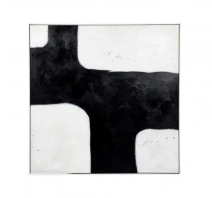 Black And White Canvas Oil Painting Large 140cm x 140cm by Luxe Mirrors, a Artwork & Wall Decor for sale on Style Sourcebook