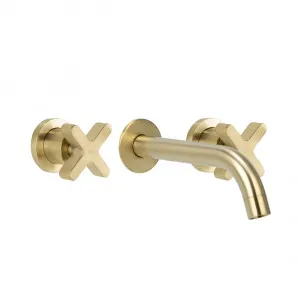 Cross Assembly Taps & Spout Set - Brushed Brass by ABI Interiors Pty Ltd, a Bathroom Taps & Mixers for sale on Style Sourcebook