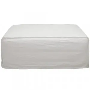 Como Linen Square Ottoman Cover White - 100cm x 100cm by James Lane, a Ottomans for sale on Style Sourcebook