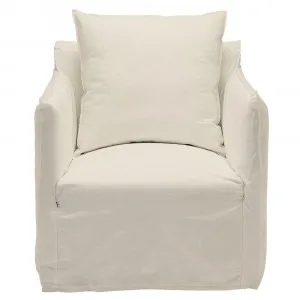 Como Linen Occasional Chair Cover Oatmeal - 1 Seater by James Lane, a Chairs for sale on Style Sourcebook