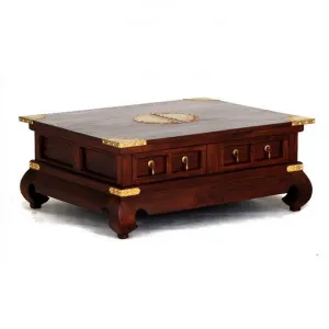 Ming Solid Mahogany Timber 4 Drawer 100cm Rectangular Coffee Table - Mahogany by Centrum Furniture, a Coffee Table for sale on Style Sourcebook