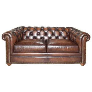 Wickford Leather Chesterfield Sofa, 2 Seater, Fontana Brown by Chateau Legende, a Sofas for sale on Style Sourcebook