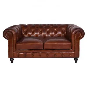 Barmston Aged Leather Chesterfield Sofa, 2.5 Seater by Affinity Furniture, a Sofas for sale on Style Sourcebook