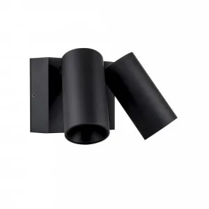 Revo Double Adjustable Exterior LED Wall Light IP65 Black by Havit, a Outdoor Lighting for sale on Style Sourcebook